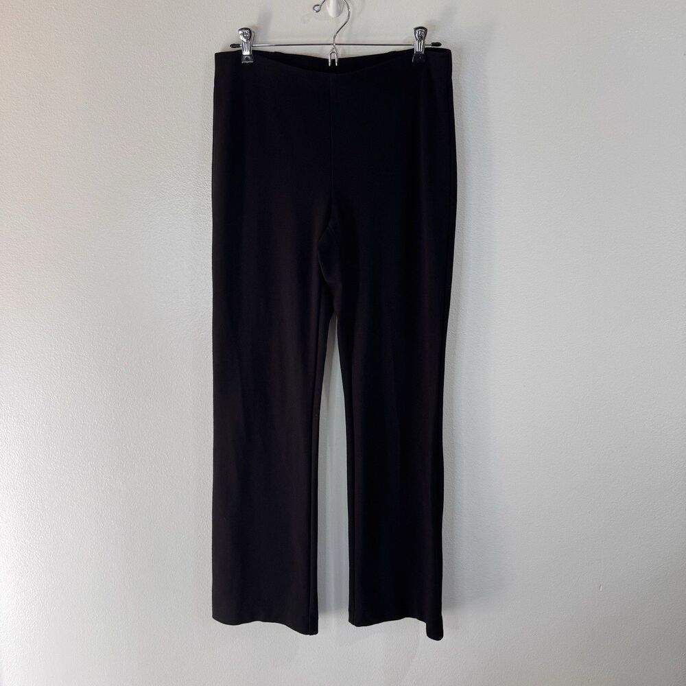 Eileen Fisher Pants XS Black Bootcut Knit Pull On Elastic Waist Career Chic